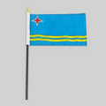 4"x6" Aruba Flag W/Black Plastic Pole & Gold Spear